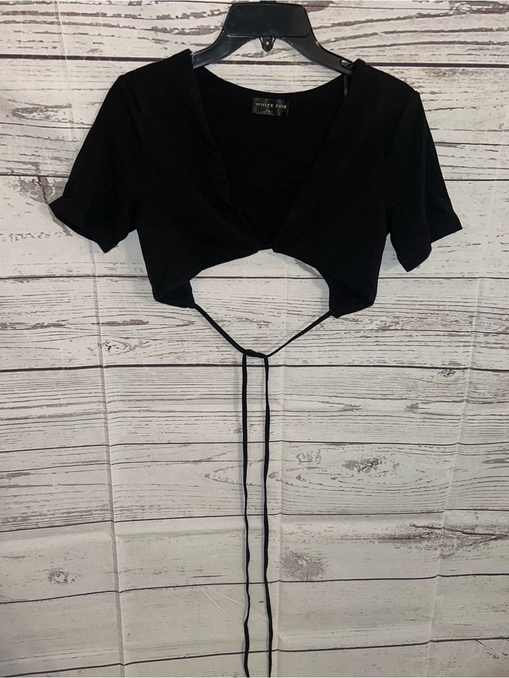 Black White Fox Crop Top